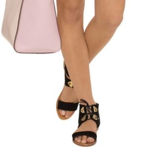 Cynthia Vincent Suede Gladiator Lace Up Sandals Sz 7